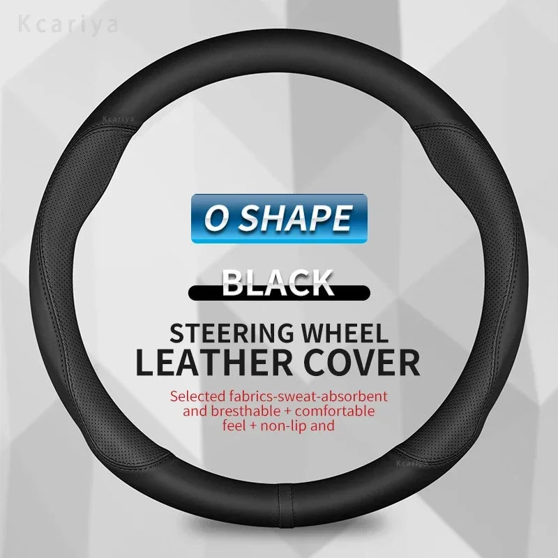 Steering Wheel Cover for Honda Civic 2022-2024, Slip-On PU Leather for Round 14.6-15 in (37-38 cm) Wheels, 5 Colors