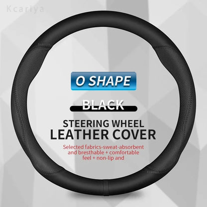 Steering Wheel Cover for Honda Civic 2022-2024, Slip-On PU Leather for Round 14.6-15 in (37-38 cm) Wheels, 5 Colors