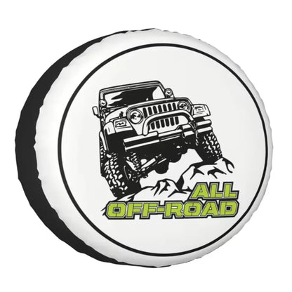 Spare Tire Cover for Jeep Wrangler, 4x4 Mountain PU Leather, No Camera Hole, 14 to 18 in, 20 Lettered Designs