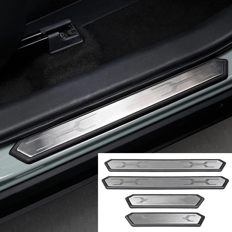 Door Sill Scuff Plate Covers for Toyota RAV4 and RAV4 Hybrid 2019-2025 (XA50), 4-Piece ABS Plastic Set
