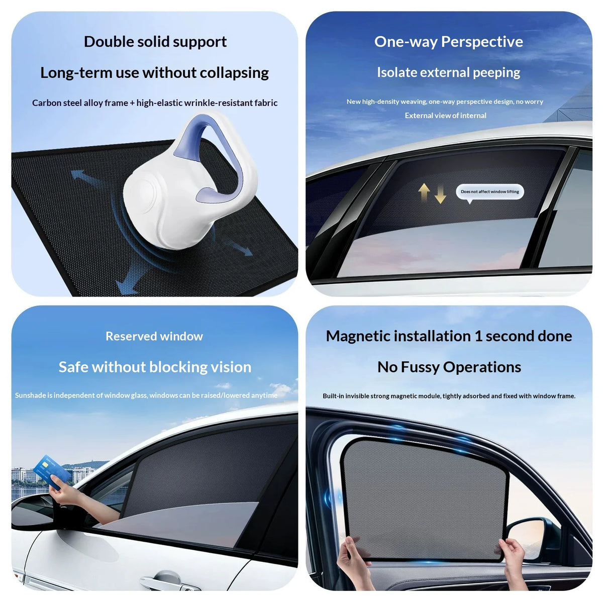 Magnetic Sun Shades for Honda CR-V 2023-2024 (6th Gen), PVC Shades for Windshield, Side, Triangle and Back Windows