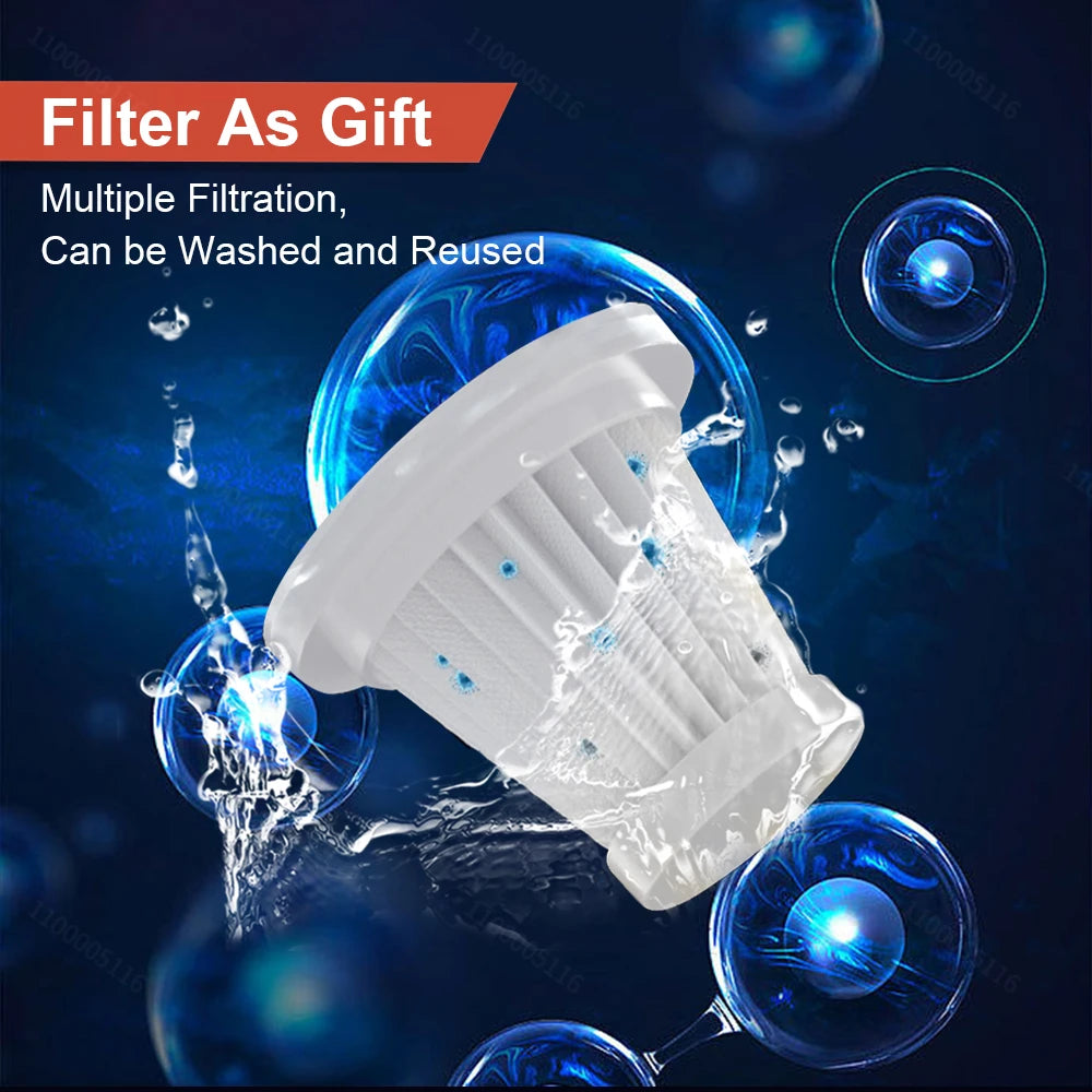 Rechargeable Handheld Car Vacuum, Up to 15000 Pa Suction, Basic or Pro Brushless Version, Blower Mode, Optional Extra HEPA Filters