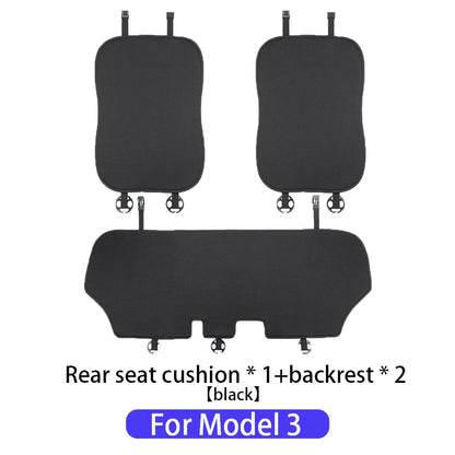 Ice Silk Seat Cushions for Tesla Model 3 and Model Y, Breathable Knit Front or Rear Seat Pads, Black or White