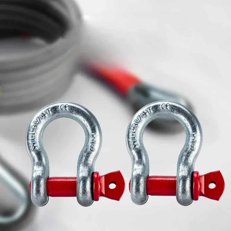 Heavy Duty Tow Strap with Steel U Hooks, 3, 5 or 10 Ton Rating, 3 to 7 m Long, Emergency Towing Rope for Cars and SUVs