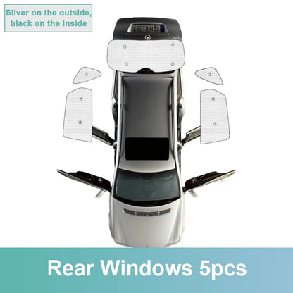 Full Coverage Sunshade Set for Hyundai Tucson 2022-2024 (NX4), Reflective Aluminum Foil for Windshield, Windows and Sunroof