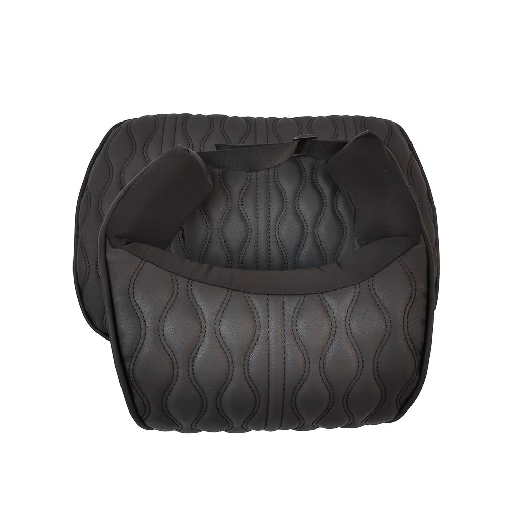 PU Leather Car Neck Pillow and Lumbar Support Cushion, Memory Foam Headrest and Back Pillows with Diamond Stitching