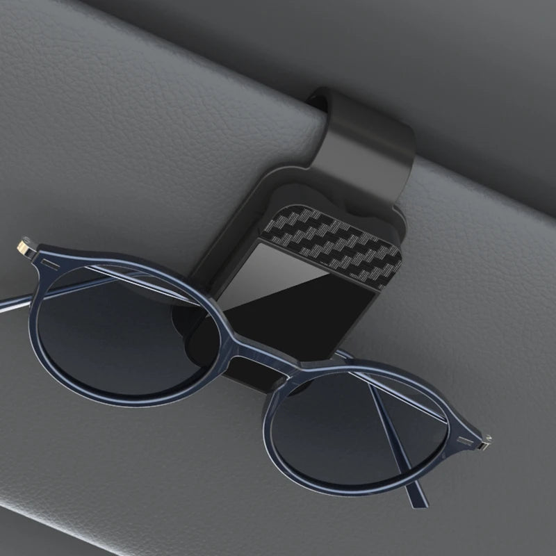 Car Sun Visor Sunglasses Clip — Adjustable Glasses & Card Holder