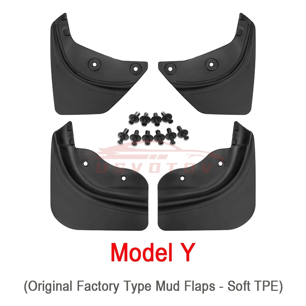 Mud Flaps for Tesla Model Y and Model 3, 6 Versions Including Model Y Juniper 2025+, Model 3 Highland 2024+ and Model Y L