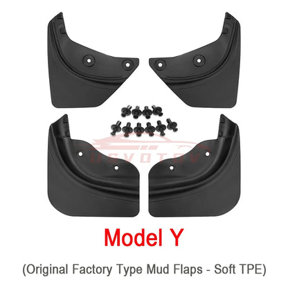 Mud Flaps for Tesla Model Y and Model 3, 6 Versions Including Model Y Juniper 2025+, Model 3 Highland 2024+ and Model Y L