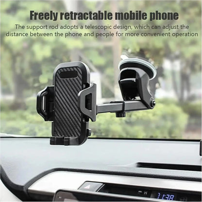 Telescopic arm of the phone mount extends toward the driver