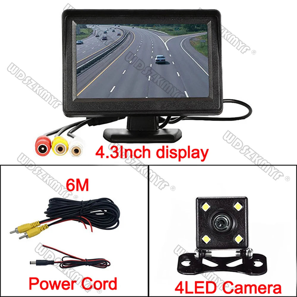4.3 inch monitor with 4 LED camera, 19.7 ft video cable and power cord
