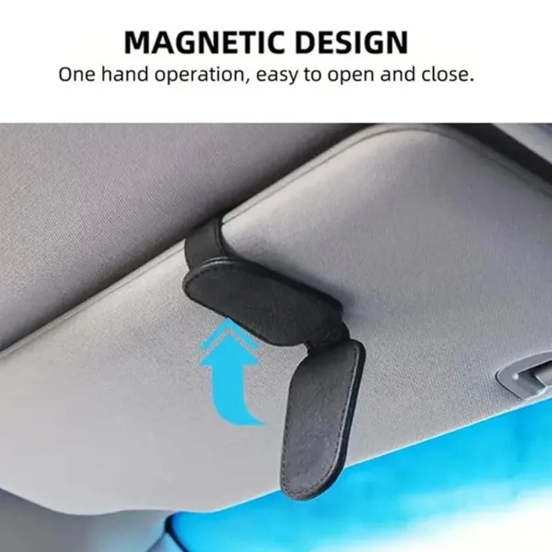 Magnetic Car Visor Sunglasses Holder — No-Tool Clip Mount