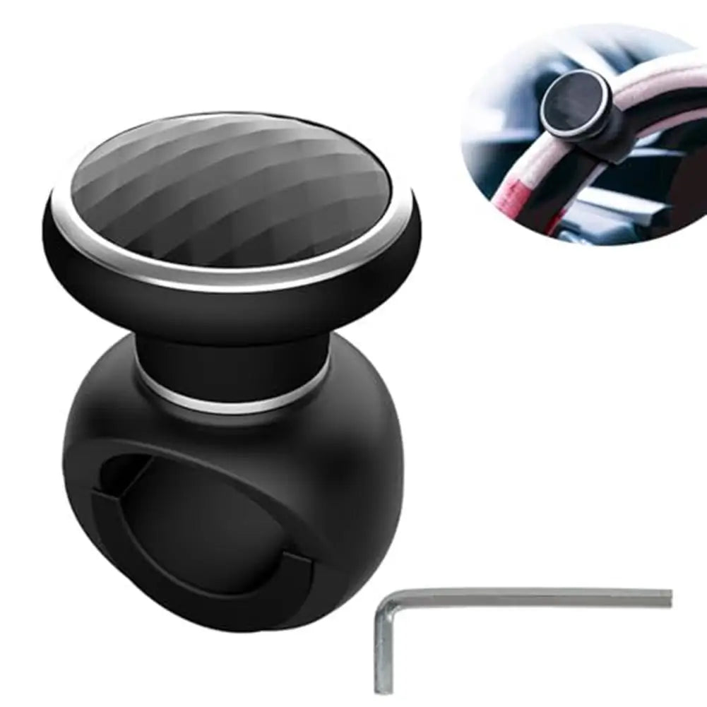 Steering Wheel Spinner Knob with Diamond Texture Grip, 360 Degree Rotation for Easier Parking, Wrench Included, Universal Fit