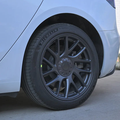 Wheel Covers for Tesla Model 3 Highland 2024, Set of 4 Full Rim Covers for 18-Inch Wheels, Gun Gray ABS with Snap-In Clips