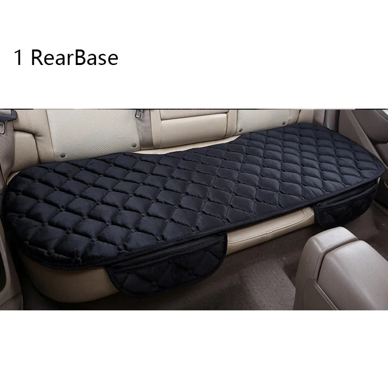 Plush Winter Car Seat Pads, Warm Non-Slip Cushions for Front and Rear Seats, Single Pad or 3 Piece Set, 4 Colors