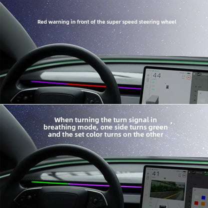 Air Vent Ambient Light with Blind-Spot Indicator for Tesla Model 3 and Model Y 2017-2024, Model 3 Highland and Model Y Juniper, USB Powered