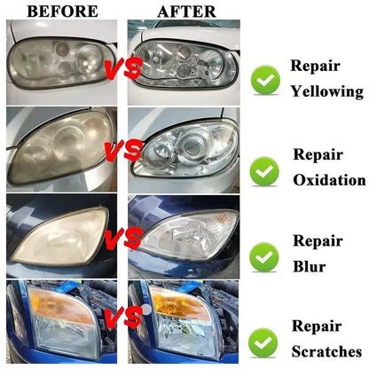 Headlight Restoration Kit with Vapor Cup, Restores Yellow and Cloudy Headlights, Includes Polymer Liquid and Sandpaper, 100 ml or 200 ml