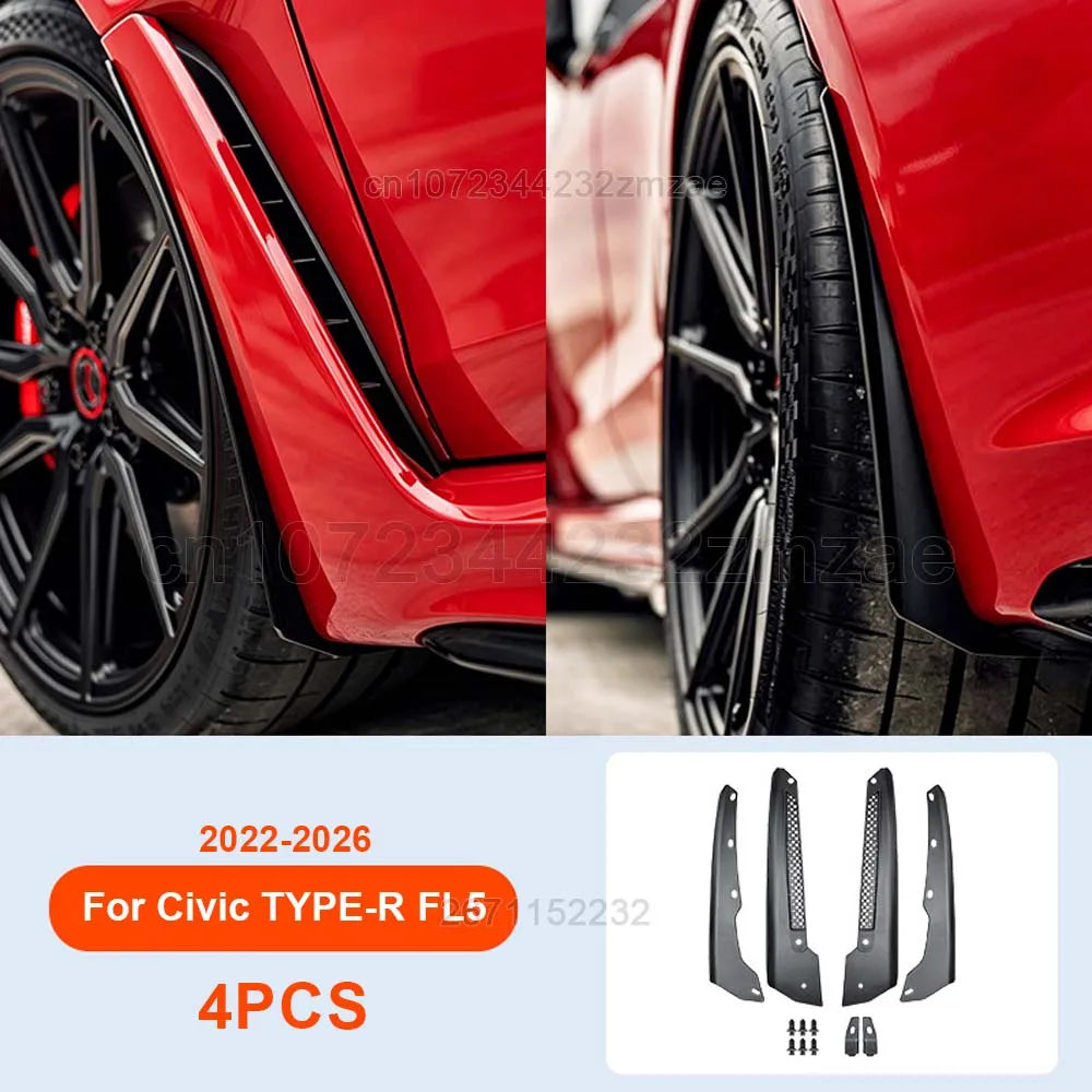 Mud Flaps for Honda Civic Type R 2022-2026 (FL5), Set of 4 TPE Splash Guards with Brackets, Clips and Wrench