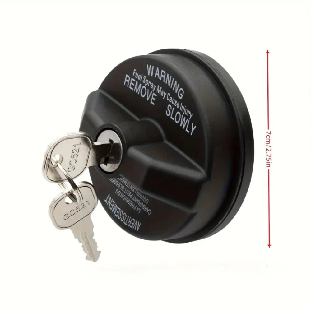 Locking Gas Cap with Key for Jeep Wrangler (JK, TJ), Grand Cherokee, Liberty and Gladiator, Plastic Replacement Fuel Tank Cap