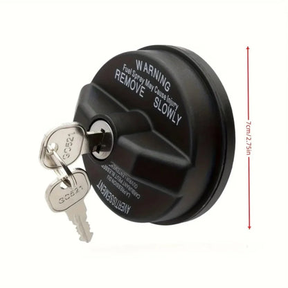 Locking Gas Cap with Key for Jeep Wrangler (JK, TJ), Grand Cherokee, Liberty and Gladiator, Plastic Replacement Fuel Tank Cap