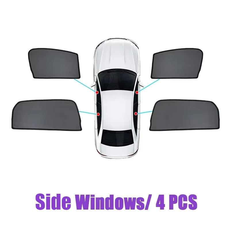 Magnetic Black Mesh Sun Shades for Toyota Camry 2025-2027 (XV80), Windshield, Side and Rear Window Shades, Full or Partial Sets
