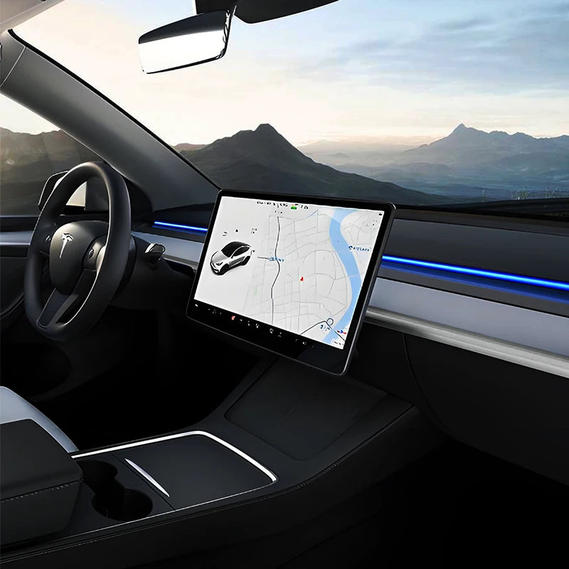 Dash Vent LED Light Strip with Blind-Spot Alert Light for Tesla Model 3 and Model Y, 4 Versions: 2017-2020, 2021-2024, Model 3 2024, Model Y 2025