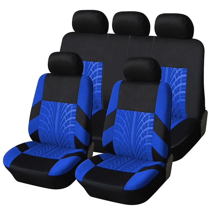 Blue full seat cover set, 9 pieces