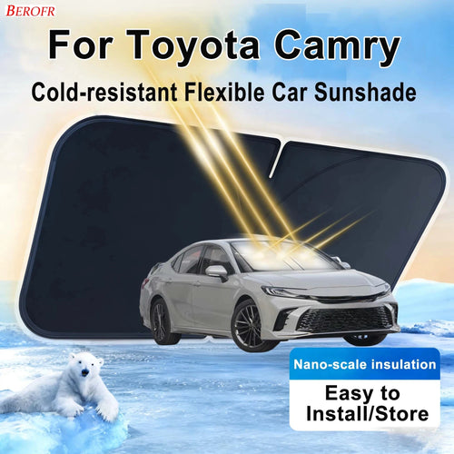 Windshield Sun Shade for Toyota Camry 2025-2026, Polyester and PVC Front Window Cover for Summer Heat, Choice of Sizes