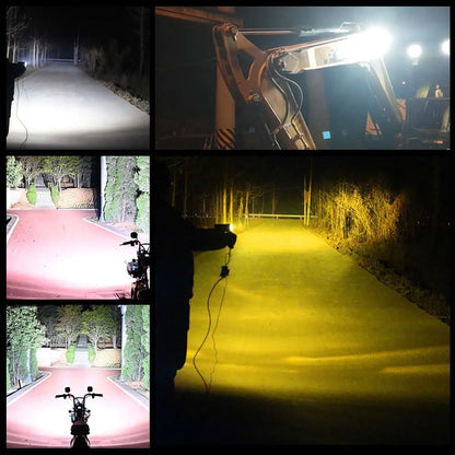 12V LED Work Light Pod, 20 LED Spot and Flood Combo Beam, White 6000K or Yellow, for Off Road Trucks, SUVs, ATVs and Boats