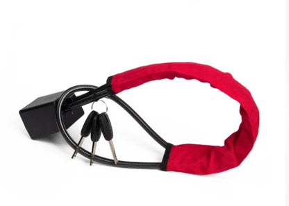 Steering Wheel Lock with Steel Cable, Key Operated Anti-Theft Device with Scratch Free Fabric Sleeve, Fits Most Cars, SUVs and Trucks