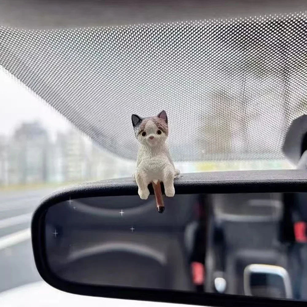 Sleeping Cat Dashboard Ornament, Cute Kitten Figurine for the Car Console, Screen Top or Desk, 4 Styles