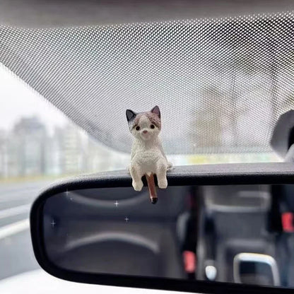Sleeping Cat Dashboard Ornament, Cute Kitten Figurine for the Car Console, Screen Top or Desk, 4 Styles