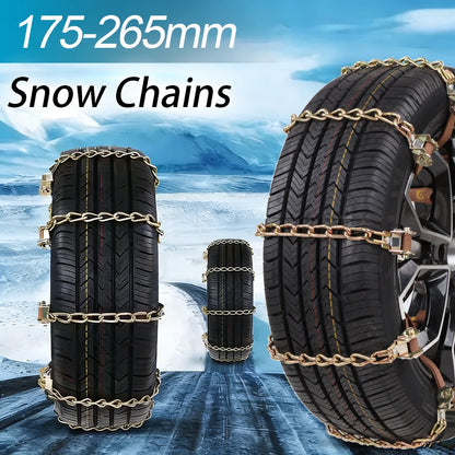 Steel snow chain straps for tires 175 to 265 mm