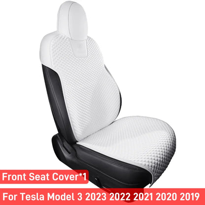 Ice Silk Seat Cushions for Tesla Model Y 2020-2024 and Model 3 2017-2023, Breathable Front or Rear Seat Pads, Black or White
