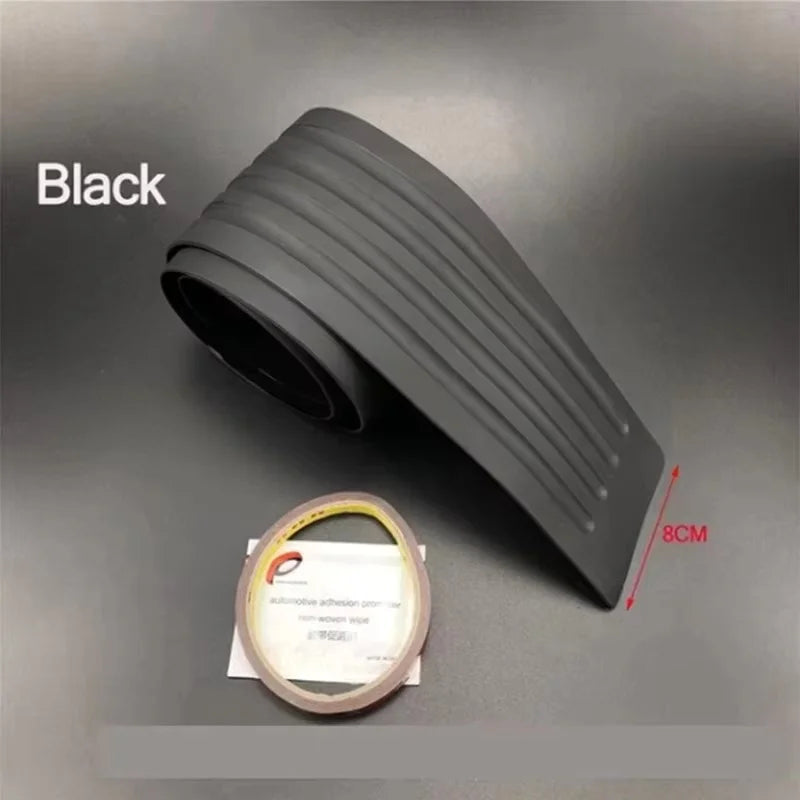 Universal Rear Bumper Guard Strip, Black PVC Rubber Trunk Sill Protector with Double-Sided Adhesive, 35 or 41 Inch Long