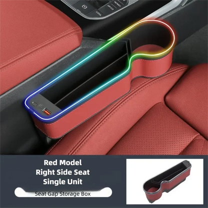 LED Car Seat Gap Filler with Fast Charger — 7-Color Ambient Light