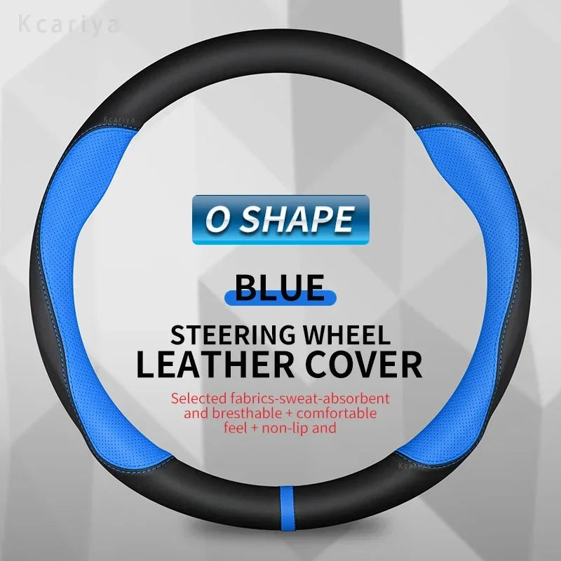 Steering Wheel Cover for Honda Civic 2022-2024, Slip-On PU Leather for Round 14.6-15 in (37-38 cm) Wheels, 5 Colors