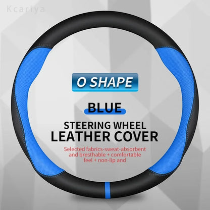 Steering Wheel Cover for Honda Civic 2022-2024, Slip-On PU Leather for Round 14.6-15 in (37-38 cm) Wheels, 5 Colors
