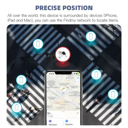 Bluetooth Item Tracker Tag, Works with the Find My App on iPhone, Replaceable Battery, Built-In Speaker, for Keys, Bags and Luggage