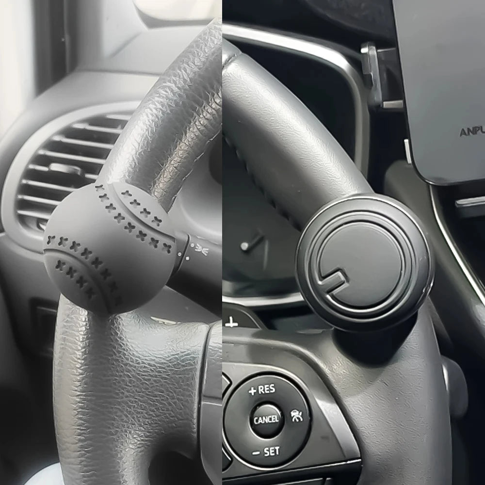 Ball-Shaped Steering Wheel Spinner Knob with Metal Bearings, 360 Degree Rotation, Non-Slip Silicone Grip, for Cars with Power Steering, 2 Styles