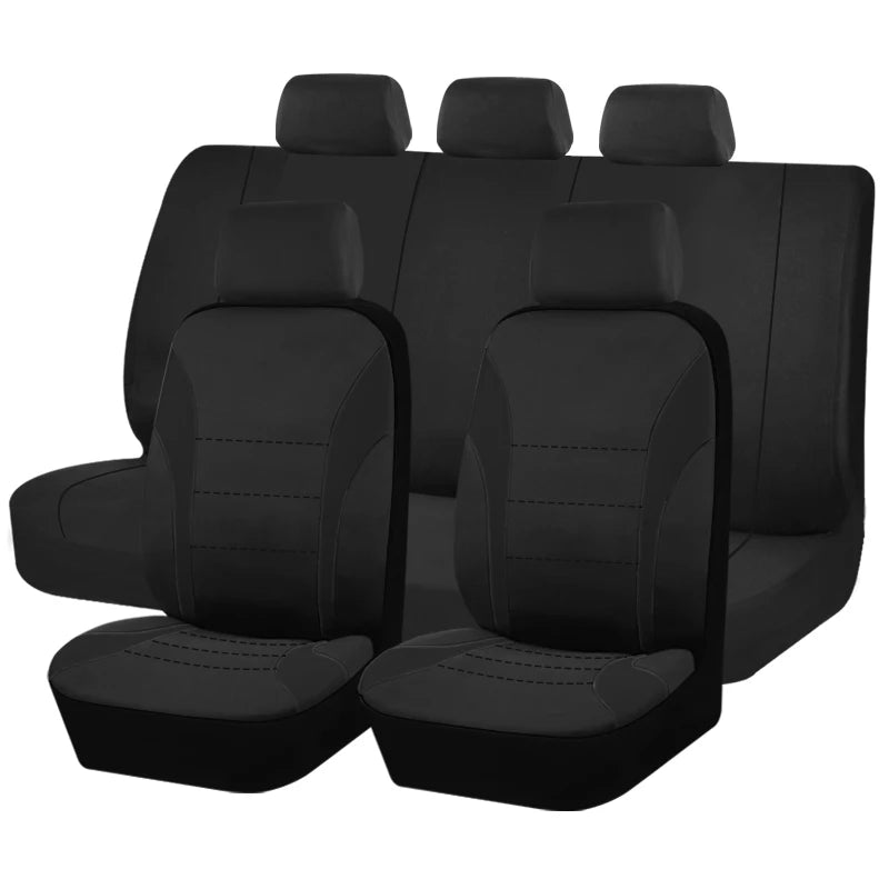 Universal Car Seat Covers, Padded Polyester, Front Pair or Full 5 Seat Set for Cars, SUVs and Trucks, 7 Colors
