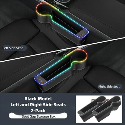LED Car Seat Gap Filler with 56W Fast Charger — 7-Color Ambient Light