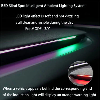 Dashboard Air Vent Ambient Light with Blind-Spot Indicator for Tesla Model 3 and Model Y, Highland, Juniper and Earlier Versions, Welcome Light
