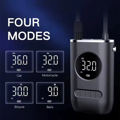 Tire inflator with car, motorcycle, bicycle and ball modes