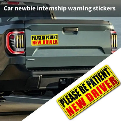 Reflective Student Driver Car Magnet, Please Be Patient New Driver Sign, Strong Removable Magnet, 3 Designs