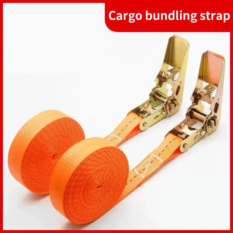 Orange cargo ratchet strap