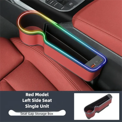 LED Car Seat Gap Filler with Fast Charger — 7-Color Ambient Light