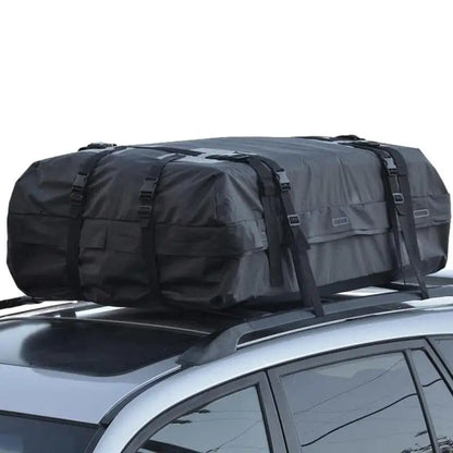 Rooftop Cargo Carrier Bag, 15 cu ft Waterproof 600D Oxford Roof Bag with 10 Straps, Foldable, Optional Anti Slip Mat