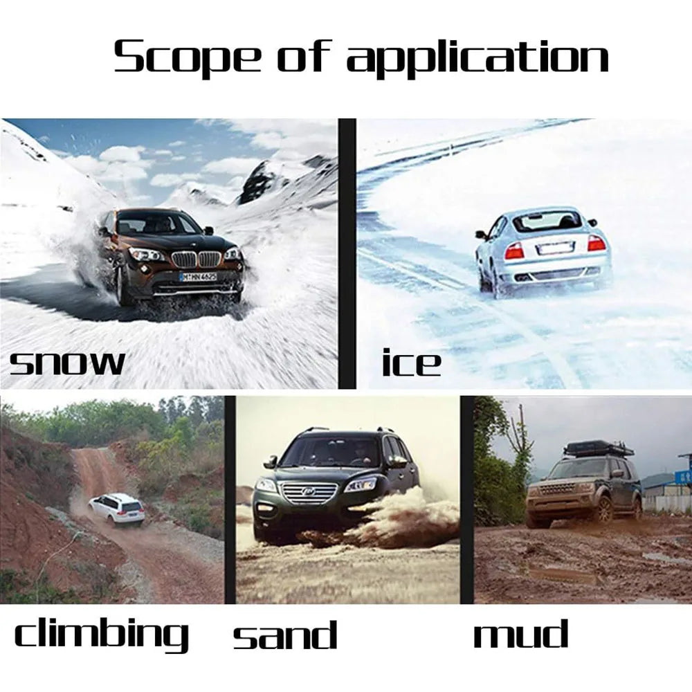 For snow, ice, hills, sand and mud