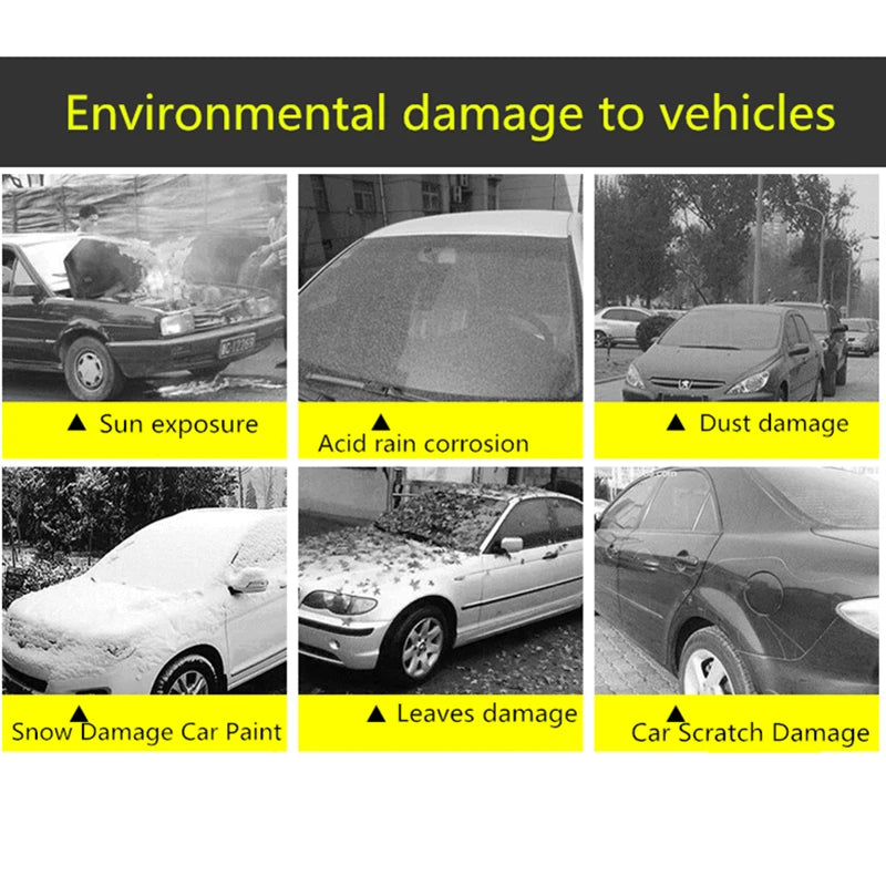 Silver Full Car Cover for Sedans, Hatchbacks and SUVs, Lightweight Polyester Outdoor Cover for Sun, Dust, Snow and Bird Droppings, 8 Sizes